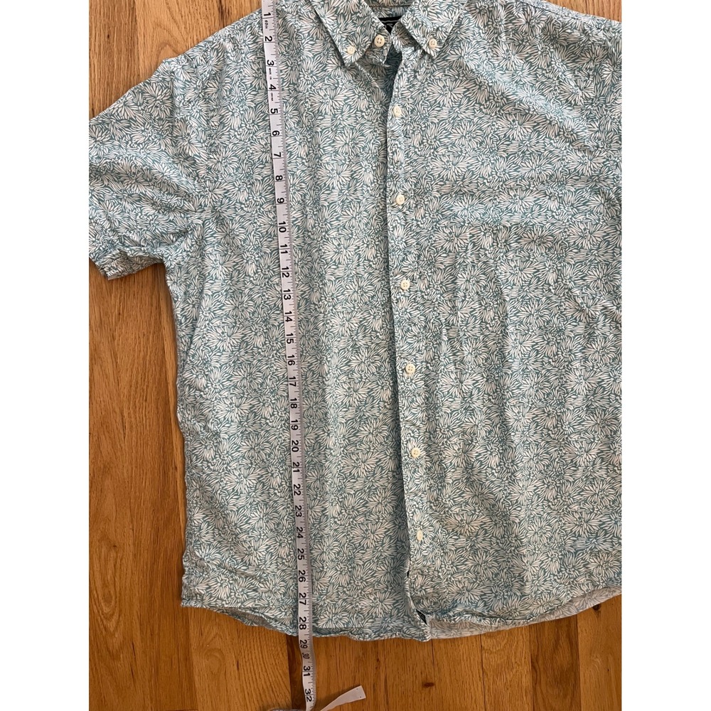 Rye by Hawker Rye Mens L Tall Teal Floral Short Sleeve Button Down Shirt Regular - Picture 7 of 7